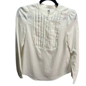 BP Nordstrom S Womens Tuxedo Front Button Shirt White Cotton Career